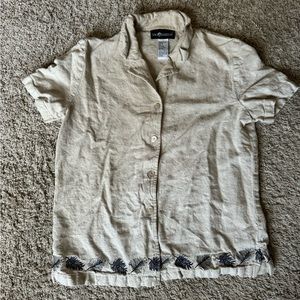 vintage tropical button up shirt